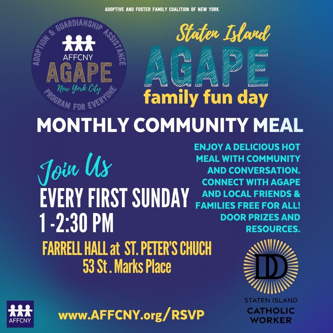 NYC AGAPE; Staten Island Monthly Community Meal